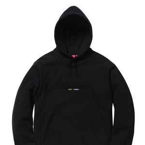 Supreme embossed box logo hooded sweatshirt.